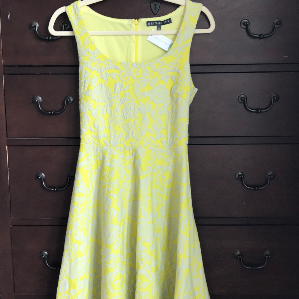 Brixon Ivy Stitch Fix Yellow Floral FitFlare Dress